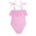 thumbnail image 4 of WEIYLL One Piece Swimsuit Girls 1Pc Bikini Color Floral Print Rash Guard Beach Pool Pink Swimwear for 4-5 Years, 4 of 4