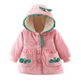 thumbnail image 1 of Clothes for Girl 4t Puff Jackets for Girls Toddler Girls Warm Bowknot Ruffles Coat Jacket Contrast Color Long Sleeve Winter Clothes, 1 of 4