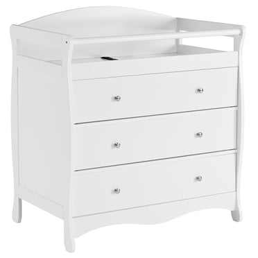 Ktaxon Table à Langer à 3 Tiroirs, Station à Langer pour Nourrisson en Bois, Commode pour Bébé pour la Chambre de Bébé, (Blanc)