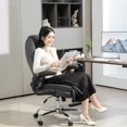 thumbnail image 2 of HOMCOM Chaise de Bureau, Chaise d'Ordinateur avec Accoudoirs Relevables, Gris Foncé, 2 of 10