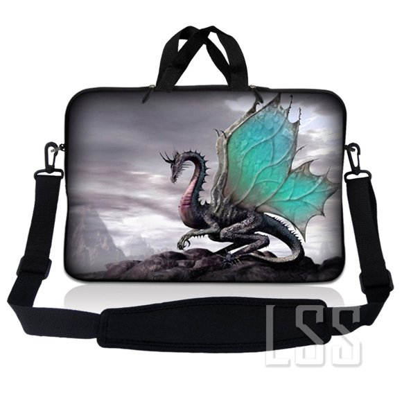 Sac Pochette pour Ordinateur Portable en Néoprène 12 - 13,3 Pouces, Étui de Transport avec Poignée et Bandoulière Ajustable - Dragon Volant
