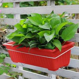 Czzoypi Mini Pots for Plants (Red), Plant Pot Vegetable Planting Pot Plastic Flower Pot Balcony Vegetable Planting Trough 43cmX19cmX14cm
