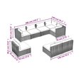 thumbnail image 3 of vidaXL 8 Piece Garden Lounge Set with Cushions Poly Rattan Black, 3 of 4