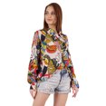 thumbnail image 3 of Inkmeso Printed Long Sleeve Oversized Shirt For WoMen's Loose Fit Button-Down Shirts Tunic, 3 of 7