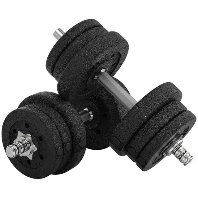 Soozier Ensemble d'Haltères Réglables de 55 Lb pour la Mise en Forme du Corps, Noir