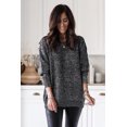 thumbnail image 4 of FOLUNSI Sparkling Black Glitter Sweater - Elegant, Versatile Fit, 4 of 8