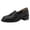 Black, variant on Ladys Loafer Shoes Simplicity Chunky Heel Apron Toe Cork Soft Sole Office Leather Shoes Heel High 4CM Black