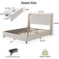 thumbnail image 3 of Ourlova Queen Upholstered Bed Frame with Headboard and 4 Storage Drawers, Charging Station, Noise-Free, No Box Spring Needed, Easy Assembly, 3 of 7