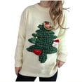 thumbnail image 2 of TIMIFIS Chandails de Noël Laids pour Femmes Automne Manches Longues Mignon Renne Arbre de Noël Imprimé Col Rond Hauts Chandail Décontracté Hiver Extensible Chandail Tricoté, 2 of 7