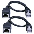 thumbnail image 1 of Ethernet Extension Cable - iGreely 2Pack Ethernet LAN Male to Female Network Cable RJ45 Cat6 Extension Patch Cable Extender Cord 1FT/30CM, 1 of 6