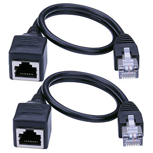 Ethernet Extension Cable - iGreely 2Pack Ethernet LAN Male to Female Network Cable RJ45 Cat6 Extension Patch Cable Extender Cord 1FT/30CM