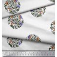 thumbnail image 2 of Soimoi Modal Satin Fabric Leaves & Floral Block Print Sewing Fabric Yard 42 Inch Wide, 2 of 3