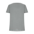 thumbnail image 5 of B91xZ Womens Summer T Shirts Short Sleeve Mock Neck Stretch Slim Fitted Layer Basic Tee Tops,Gray M, 5 of 5