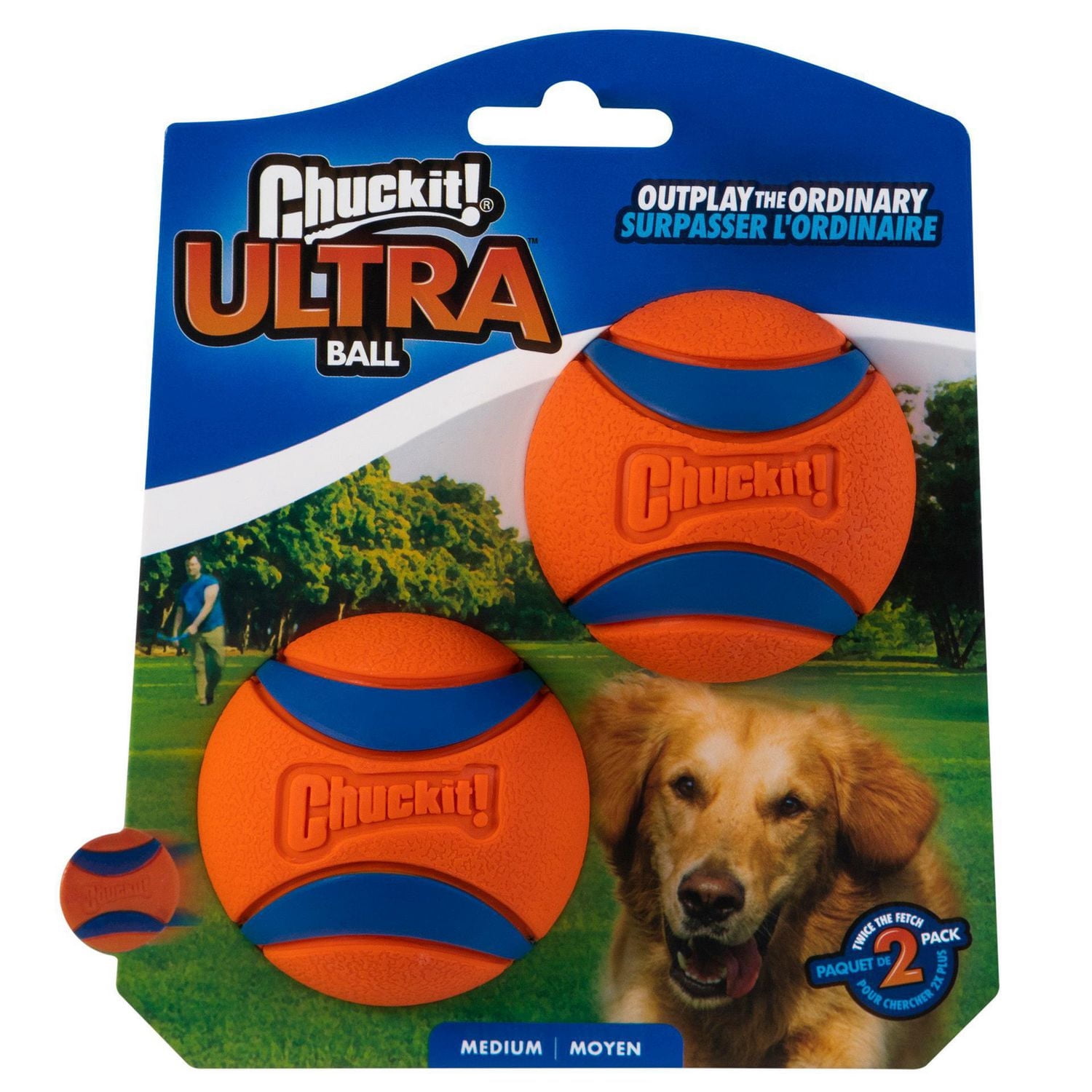 Jouet pour chien en caoutchouc durable Chuckit! Ultra Ball 2-Pack Moyenne