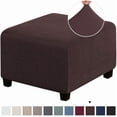 thumbnail image 1 of Chok 3 Sizes Square Jacquard Durable Customized Stretch Footrest Ottoman Cover Folding Storage Stool Furniture Protector Slipcover (Dark Grey L), 1 of 7