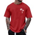 thumbnail image 1 of Pisexur Shirts for Man T Hommes Mode Décontractée Imprimé Col Rond Pull T-Shirt Manches Courtes Blouse Rouge, S Chemises de Golf Hommes & Chemises Hommes, 1 of 6