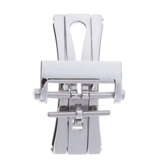 Polished Stainless Band Push Button Deployment Clasp Wristwatch Strap Butterfly Buckle Replacement accessories, 20mm