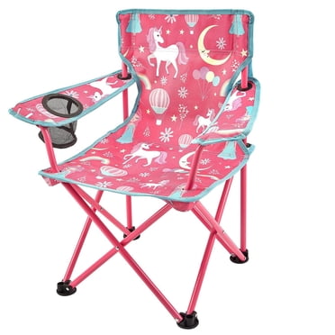 Ozark Trail Kids Arm Chair, 125lbs Weight Capacity, Color Pink, Polyester Fabric & Steel Frame