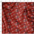 thumbnail image 4 of Soimoi Red Poly Georgette Fabric Pomegranate & Fig Fruits Print Fabric by the Yard 52 Inch Wide, 4 of 5