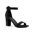 thumbnail image 1 of BLISSFUL STEP Women's Shoes Ankle Strap Block Heel Buckle Open Toe Sandals Black 5.5, 1 of 8