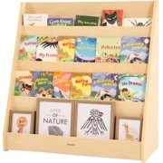 Large Single-Sided Bookshelf  Kids Bookshelf with Storage  Premium Wood Book Shelf for Kids Rooms  Magazine and Book Storage Rack  Montessori Shelf for Classrooms  Playrooms  Nursery