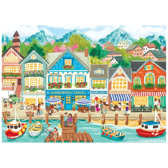 RoseArt - Colorluxe 1000-Piece - Harbor Town - Adult Interlocking Puzzle