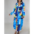 thumbnail image 1 of Tralilbee Nouvelle Robe Blouse Style Manches Longues Décontractée Mode Manches Imprimé Robe de Fête pour Dames Bouton Tenue d'Intérieur Col à Revers Mode Urbaine Fête d'Anniversaire, 1 of 5