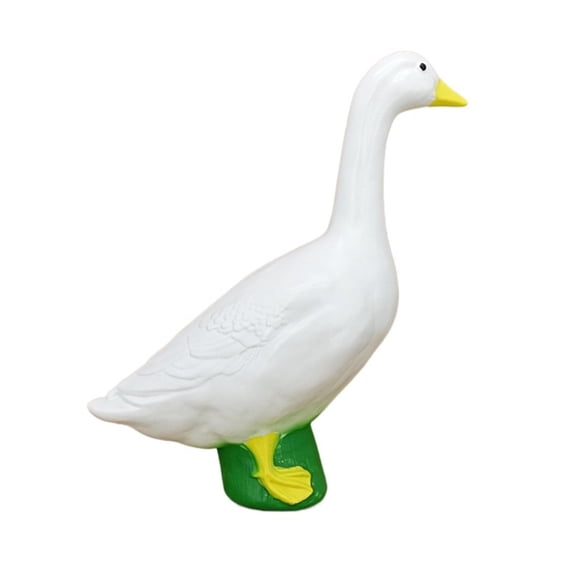 Gaggleville White Large 18cm Porch Goose Outdoor Decorative Figurine Patio Entryway Garden