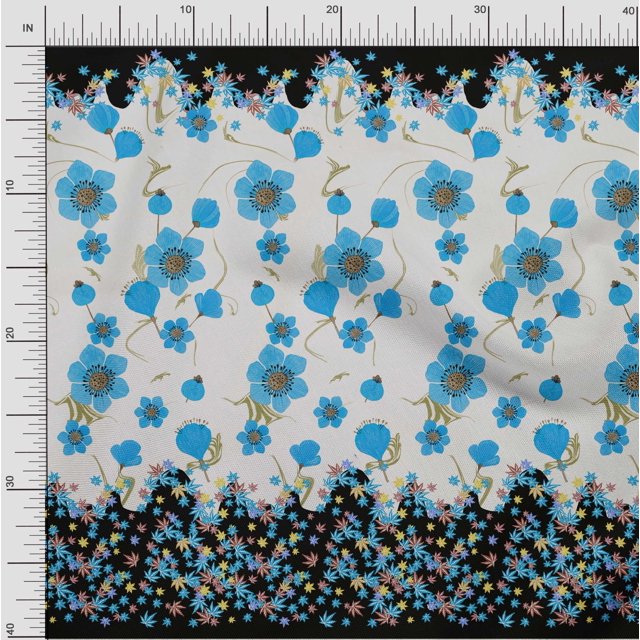 oneOone Viscose Jersey Fabric Artistic Flower Panel Print Sewing Fabric BTY 60 Inch Wide