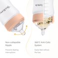 thumbnail image 4 of Yooforea Silicone Coated Glass Baby Bottle, 6M+ Fast Flow Nipple I Anti-Colic, Wide Neck, Stable Base I Medical-Grade Silicone Coating Shatter Protection, BPA BPS PVC Free (270 ML/9 OZ-Honey), 4 of 5