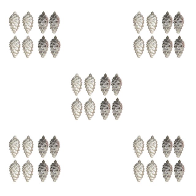 relayinert 8pieces Tree Decoration Eye-catching Pine Cone Decorations For Festive Champagne Gold 5Set