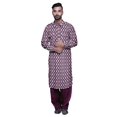 thumbnail image 1 of Atasi Mens Rayon Pathani Kurta Solid Salwar Set Printed Punjabi Kurta For Men, 1 of 5