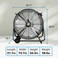 thumbnail image 3 of Hurricane Pro Ventilateur à Tambour à Inclinaison Réglable Robuste de 24”, 3 of 8