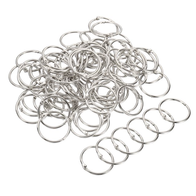 Unique Bargains Detachable Binder Rings, Metal Clips, Silver Tone, 100 Pack