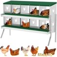 thumbnail image 1 of Chicken Nesting Box, 10 Compartment Metal Chicken Nesting Boxes for Chicken Coop, Easy Egg Collection, Easy Cleaning, Chicken Laying Boxes with Bracket Legs for Hens, Green, 1 of 7
