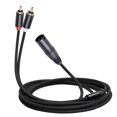 thumbnail image 4 of 3-Pin Xlr Male To 2-for Rca Male Microphone Audio Cable Y Adapter Converter 1M 2M 2M, 4 of 6