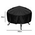 thumbnail image 2 of Dinheiro Fire Pit Cover Rond, Housse de Foyer en Tissu Oxford 210D, Housse de Foyer Extérieur pour Patio, Housse de Bol à Feu Imperméable, Noir, 2 Tailles, 2 of 5