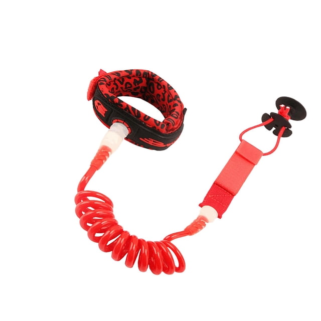 jinwen Surfboard Leash 4ft Kayak Leash Adjustable Belt Soft Rope Leg Rope Surfing Leash red