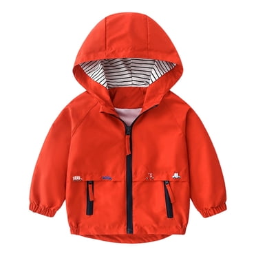 GDREDA Boys Windbreaker Jacket - Lightweight Hooded Zipper Coat for Outdoor Casual Activities and School for Ages 2 to 13 Years