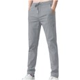 thumbnail image 2 of DPTALR Pantalon Long Classique Décontracté d'Été pour Homme, Coupe Ajustée, Uni, 2 of 3