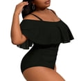 thumbnail image 2 of Plus Size One-Piece Swimsuit for Women with Floral Print and Built-In Bra, High-Cut Leg for Beach and Pool, 2 of 4