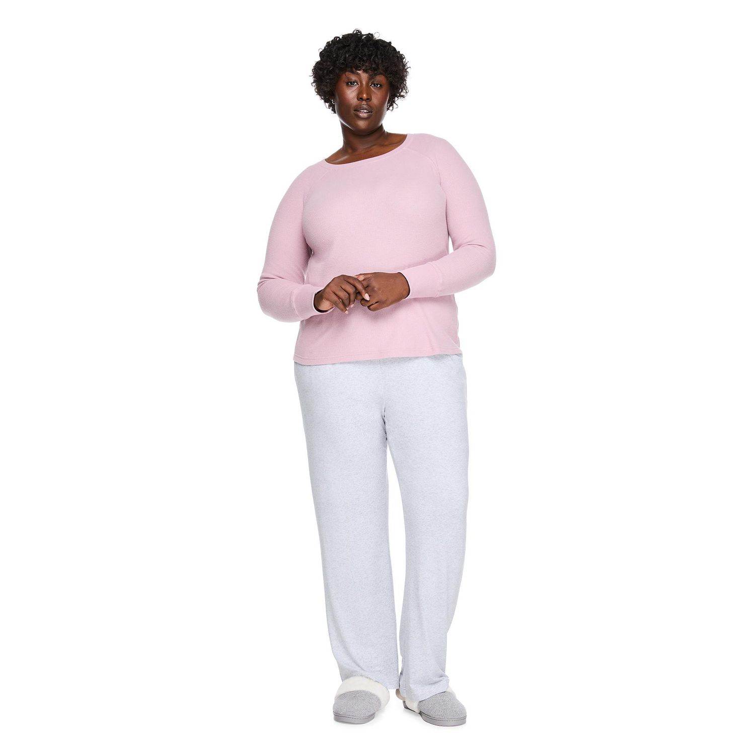 T-shirt de nuit à manches longues raglan George Plus pour femmes