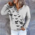 thumbnail image 1 of Women‘s New Christmas Halloween Bat Print Pullover Early Sweater Purple XL, 1 of 6