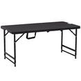 thumbnail image 1 of Outsunny Table à Manger d'Extérieur Pliable pour 4, Pattes en Acier à Hauteur Réglable, 1 of 10