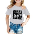 thumbnail image 1 of Girls Softball under Shirts Ruffle Girl Clothes Children's Casual Letter Pattern Print Multicolor Round Neck Short Sleeves, 1 of 4