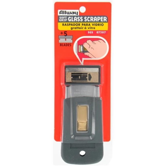 Allway Tools Soft Grip Safety Glass Scraper With 5 Blades SGS