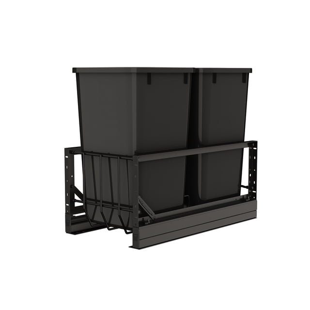 Rev-A-Shelf Double Pullout 27 qt. Kitchen Trash Can, Soft-Close, 5349-1527DM-218