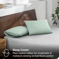 thumbnail image 2 of Bare Home Percale Weave Pillowcase Set - 300 Thread Count - 100% Organic Cotton - Standard, Willow, 2 of 4