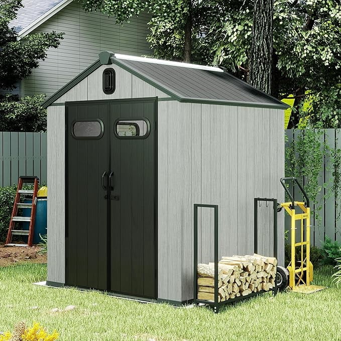 Domi Outdoor Living 6x6 FT Outdoor Resin Storage Shed,Waterproof