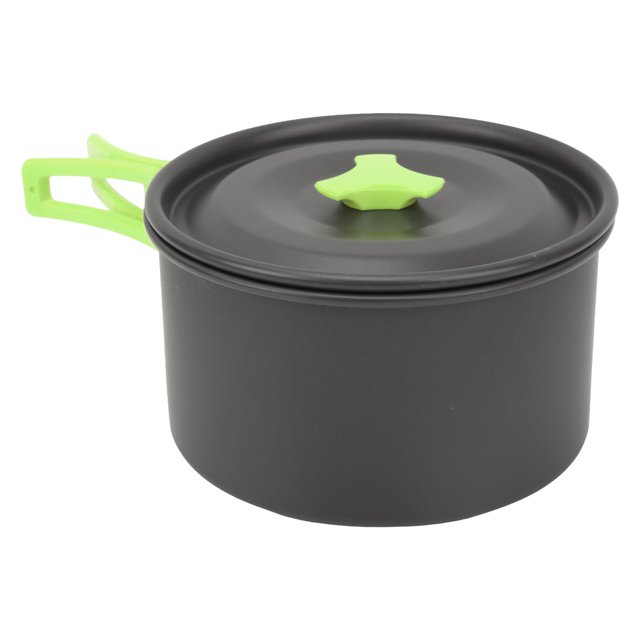 Camping Cookware Set, Outdoor Cookware Kit Non Stick Self Rebounding Handle Easy To Carry With Hook For Hiking Orange,Green,Black